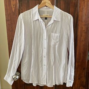 Flowing striped button down